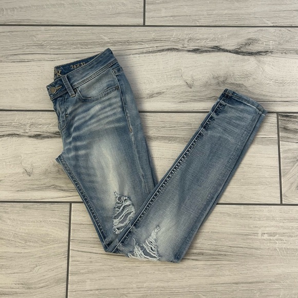 Blue Skinny Jeans with Faded Look - Picture 4 of 4